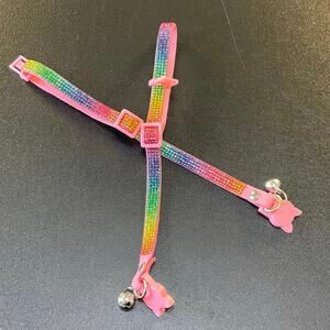 Set of 2 Adjustable Breakaway Cat Collars NWOT Colorful Sparkle Rainbow